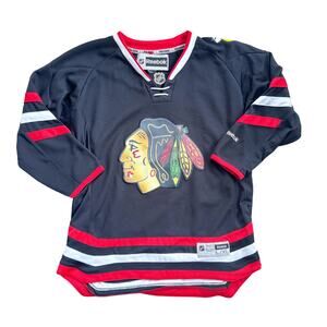REEBOK Youth Chicago Blackhawks Alternate Black Hockey Jersey L/XL